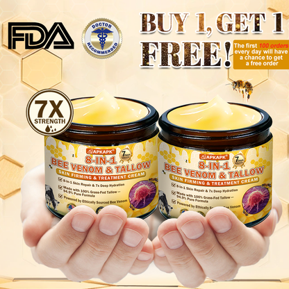 🌟Official Store | 𝐀𝐏𝐊𝐀𝐏𝐊® 𝟖-𝐈𝐧-𝟏 𝐁𝐞𝐞 𝐕𝐞𝐧𝐨𝐦 & 𝐓𝐚𝐥𝐥𝐨𝐰 𝐒𝐤𝐢𝐧 𝐅𝐢𝐫𝐦𝐢𝐧𝐠 & 𝐓𝐫𝐞𝐚𝐭𝐦𝐞𝐧𝐭 𝐂𝐫𝐞𝐚𝐦 (Effective Within 7 Days)Bee Venom + Tallow · 7X Deep Hydration, targets wrinkles, sagging, stretch marks, dark spots, purpura, inflammations and more
